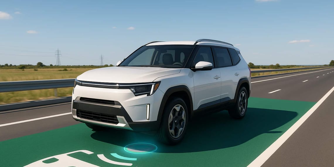 Carretera con carga inalámbrica para vehículos eléctricos