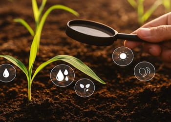Ilustración de la ley del suelo de la Unión Europea enfocada en la restauración de suelos agrícolas