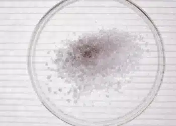Partículas diminutas de plástico