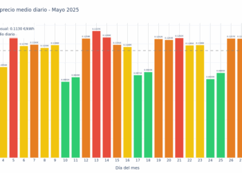 Gráfico precio mensual. Mayo 2025