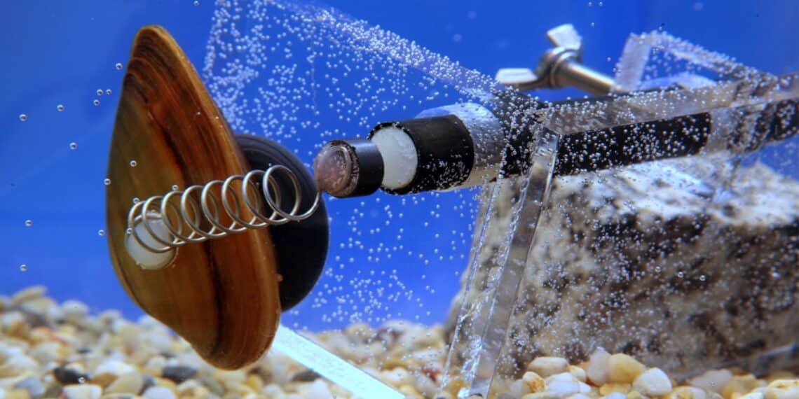 Mejillones vivos conectados como biosensores para controlar la contaminación del agua