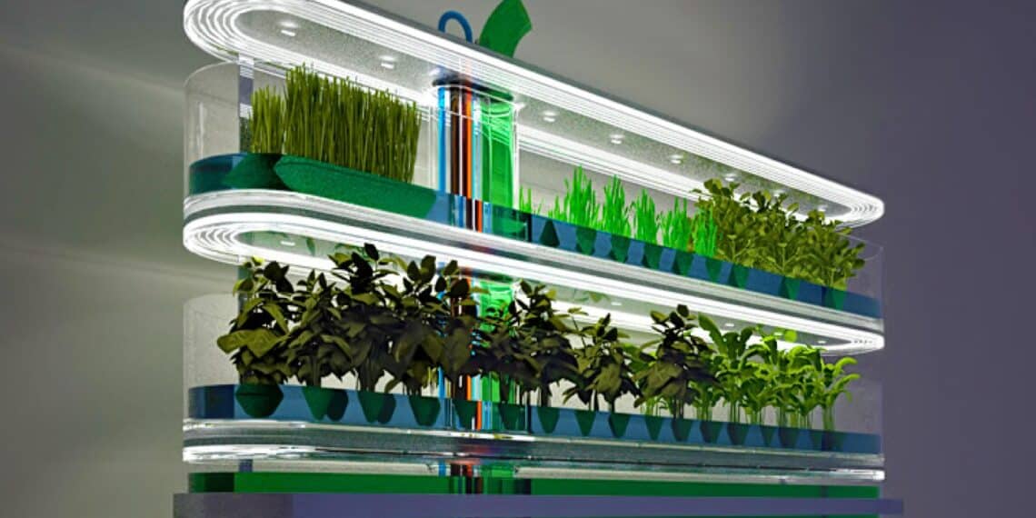 Agricultura vertical LED espectral: cultivos todo el año sin pesticidas 1 Estanterías de cultivo interior con agricultura vertical LED espectral y control de clima