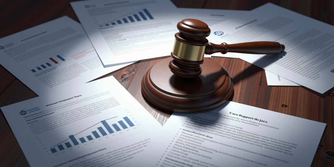 Un jurado declara a Meta y YouTube culpables de diseño adictivo: la sentencia que puede redefinir las redes sociales 1 A judge's gavel on a mahogany table surrounded by documents about social media addiction.