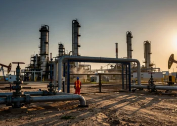 Miles de operadores petroleros creen estar exentos de la normativa EPA, pero la protección se esfuma en la puerta de la refinería 4 Operator at the gate of a petroleum refinery, highlighting regulatory challenges in oil production.