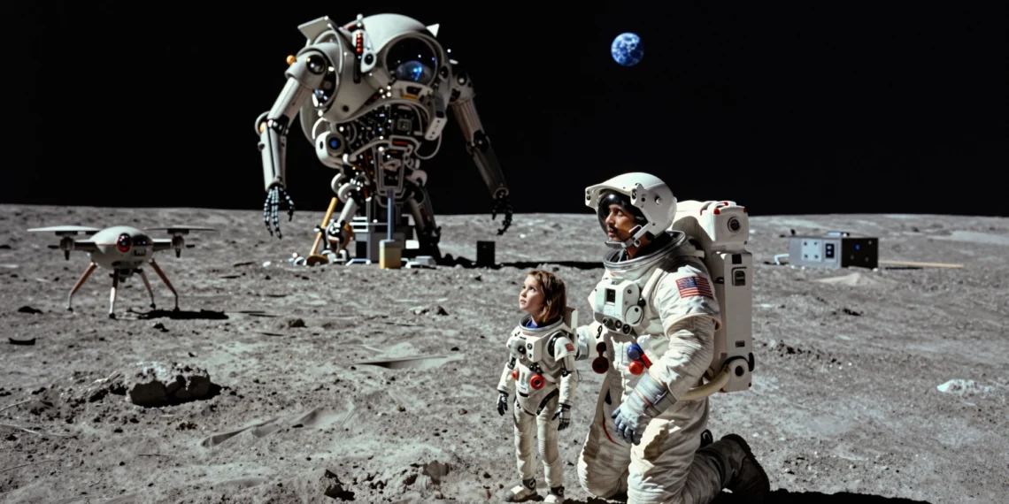 Pragmata, el juego de Capcom ambientado en la Luna, convierte la lucha contra la IA en la metáfora sci-fi más oportuna de 2025 1 A systems auditor and an android girl on the Moon, gazing at a grotesque structure in the lunar landscape.