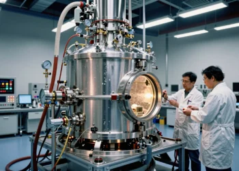 Ingenieros de la NASA crean una máquina que replica el frío extremo de la Luna sin usar una sola gota de líquido 2 Ingenieros de la NASA en laboratorio de criogenia, trabajando en la máquina que replica el frío lunar.