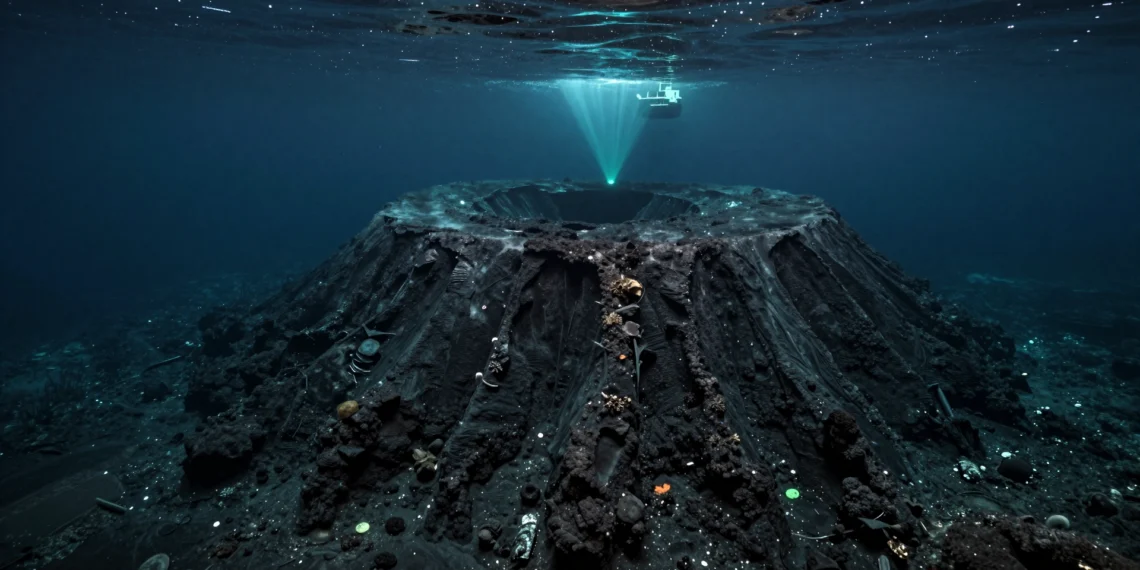 Volcanes explosivos hallados donde nadie los esperaba: el fondo del Atlántico guarda un secreto geológico sin resolver 1 Volcán submarino de cima plana en la dorsal mesoatlántica a 2.500 metros de profundidad