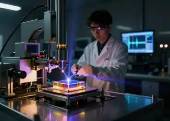Cargar una batería en un femtosegundo: el experimento australiano que reescribe las reglas del almacenamiento de energía 9 Investigador en un laboratorio de microscopía ultrarrápida con una batería cuántica y láseres.
