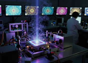 Confirmada en laboratorio una ley universal del crecimiento que la física llevaba 40 años intentando demostrar en dos dimensiones 1 Experimento de física cuántica con un wafer de arsenuro de galio en un laboratorio avanzado.