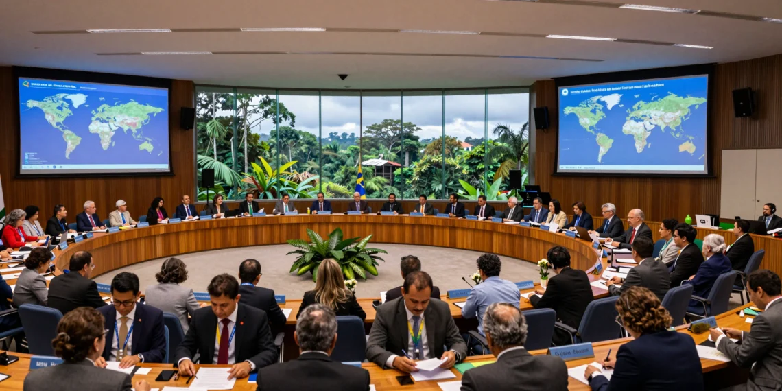 COP30 en Belém: diez años después del Acuerdo de París, el mundo negocia su próxima promesa climática 1 Delegados de todo el mundo negocian en la sala plenaria de la COP30 en Belém, con la selva amazónica al fondo