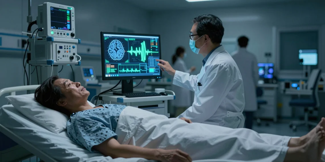 Una IA desarrollada en Corea lee el dolor directamente desde el cerebro, sin que el paciente diga una sola palabra 1 Neurocientífico coreano analiza patrones de ondas cerebrales en monitor de UCI para detectar dolor sin comunicación verbal