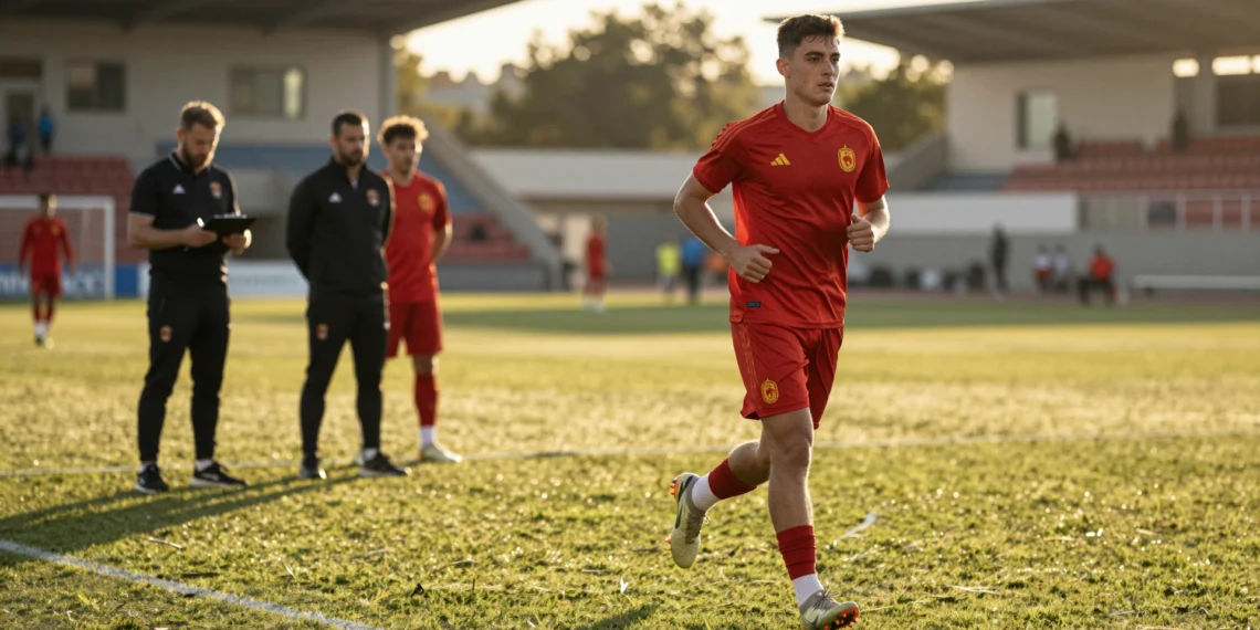 Nico Williams regresa paso a paso: la carrera contra el reloj de un futbolista que quiere llegar al cien por cien antes de los octavos 1 Nico Williams trota solo en el césped con el cuerpo técnico de la selección española observando su recuperación