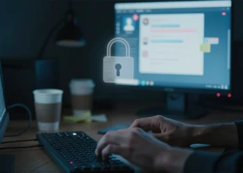Hackearon cuentas de Instagram con una pregunta directa a la IA de Meta, y el agente simplemente obedeció 6 Manos anónimas sobre un teclado frente a una pantalla azul con elementos de redes sociales distorsionados y un candado roto