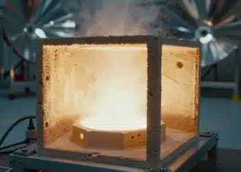 Receptor solar cerámico de cavidad nonagonal de SiSiC con luz solar concentrada a más de 1.500 K en laboratorio de Cranfield
