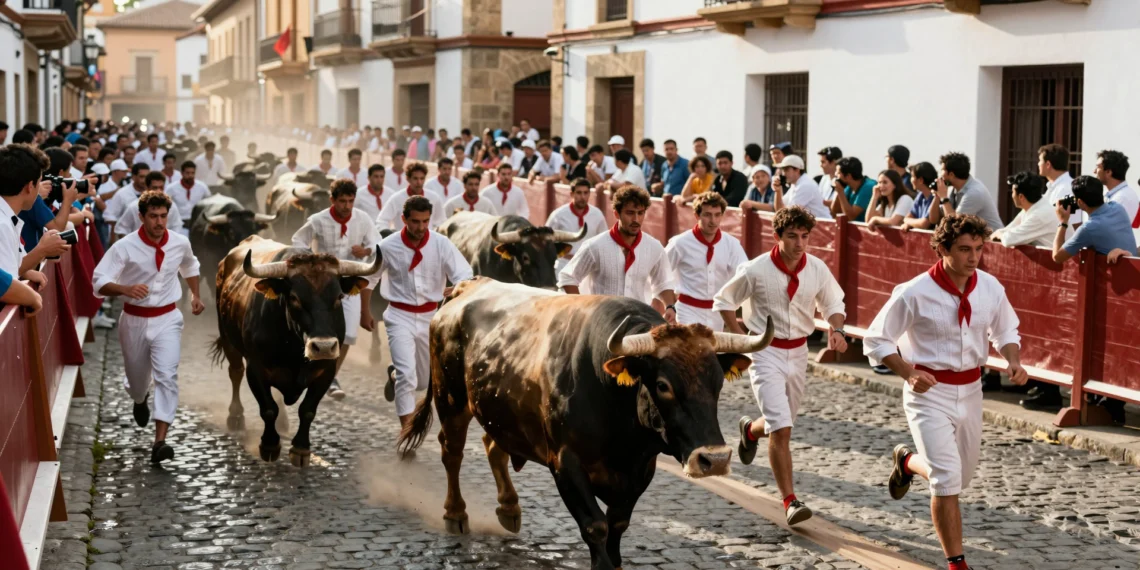 Fuente Ymbro lleva nueve años sin dejar heridos por asta en Pamplona, y hoy abrió los Sanfermines 2026 1 Toros de Fuente Ymbro corriendo por las calles adoquinadas de Pamplona en el encierro de Sanfermines 2026