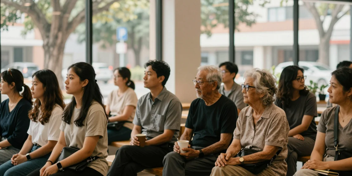Salud mental: por qué su importancia va mucho más allá de la ausencia de enfermedad 1 Personas de distintas edades comparten un momento de calma y conexión emocional en un espacio comunitario tranquilo.