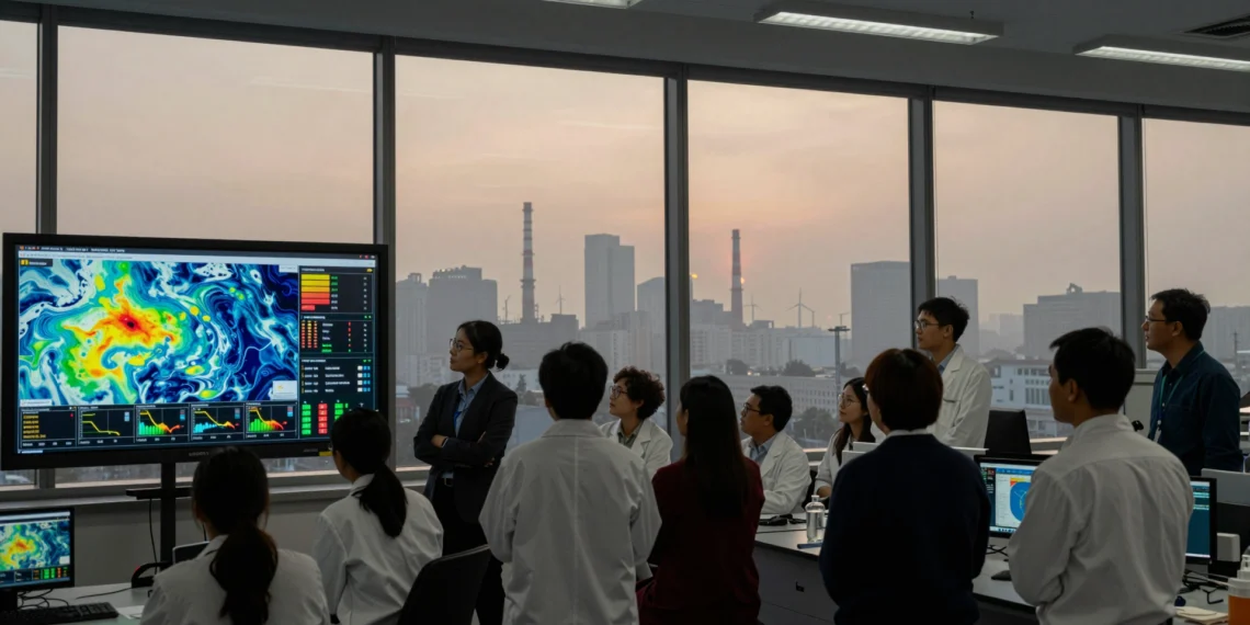 Calidad del aire y cambio climático: la EPA pone en marcha centros de investigación que podrían redefinir las políticas de salud pública en Estados Unidos 1 Científicos analizan datos de contaminación atmosférica y clima en laboratorio universitario con vistas a ciudad con smog