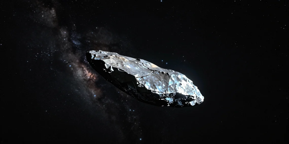 Llegó desde fuera del sistema solar, desconcertó a la ciencia y ahora su explicación más aceptada acaba de derrumbarse 1 Objeto interestelar rocoso y alargado viajando por el espacio profundo entre estrellas distantes