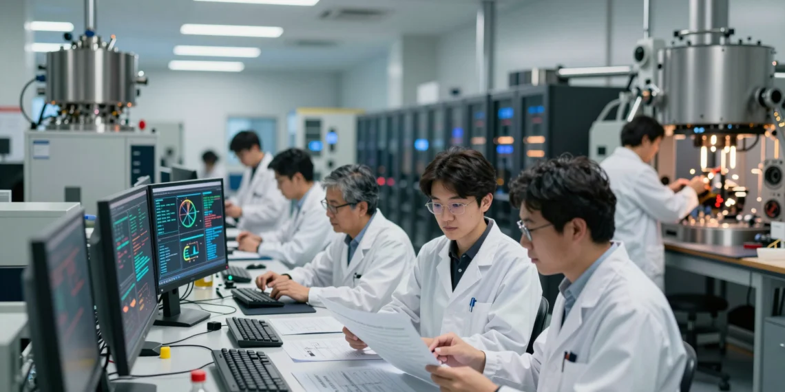 Décadas de burocracia científica en los laboratorios nacionales de EE. UU. llegan a su fin con una reforma que promete liberar el potencial de miles de investigadores 1 Científicos trabajando en un laboratorio nacional de EE. UU. con equipos de alta tecnología tras reforma burocrática