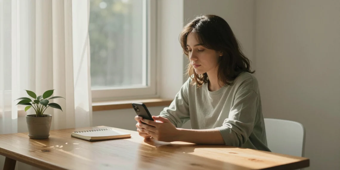 Cada día cuenta: los hábitos que la psicología identifica como claves para sostener el equilibrio emocional a lo largo del tiempo 1 Mujer joven con taza de cerámica junto a una ventana luminosa, en un momento de calma e introspección matutina