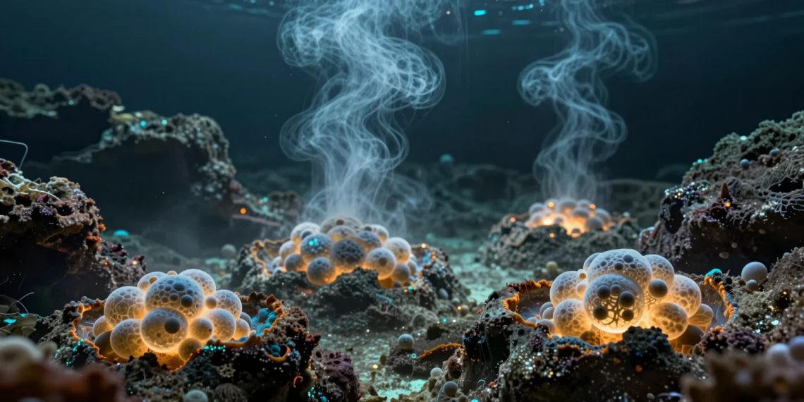 Bacterias y arqueas surgieron de forma independiente: científicos encuentran evidencias de dos orígenes distintos de la vida en la Tierra 1 Chimenea hidrotermal con dos grupos celulares distintos que simbolizan los orígenes independientes de bacterias y arqueas