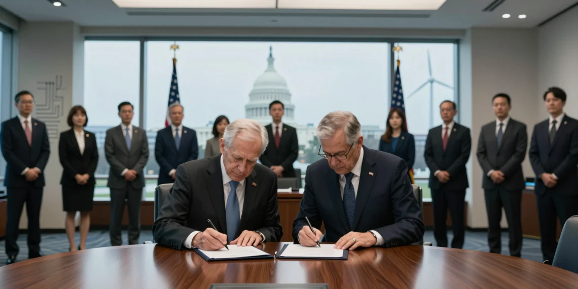 EE. UU. une al Departamento de Energía y a la agencia de pequeñas empresas para dirigir capital privado hacia tecnologías estratégicas nacionales 1 Funcionarios de EE. UU. firman acuerdo entre el Departamento de Energía y la agencia de pequeñas empresas en Washington D.C.