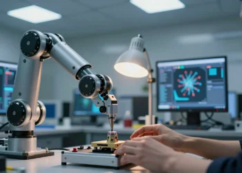 Un robot aprende una tarea física nueva en segundos con un solo ejemplo, sin reentrenamiento ni ajuste de parámetros 2 Brazo robótico humanoide replicando una tarea de manipulación física en laboratorio tras observar a un investigador humano