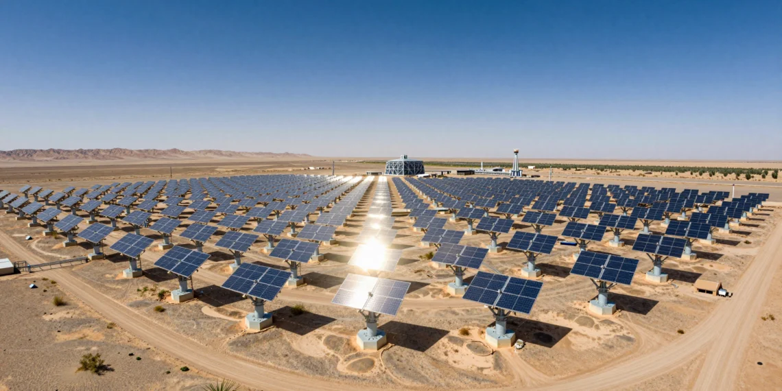 China supera un hito histórico en energía solar termoeléctrica con el mayor proyecto Fresnel lineal jamás construido 1 Planta solar termoeléctrica Fresnel lineal de 100 MW en el desierto de Xinjiang, China