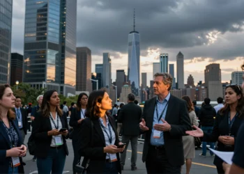 Nueva York vive una Climate Week marcada por una pregunta incómoda: ¿es la IA aliada o enemiga del clima? 5 Profesionales debaten sobre IA y clima durante la Climate Week de Nueva York con el skyline de Manhattan al fondo