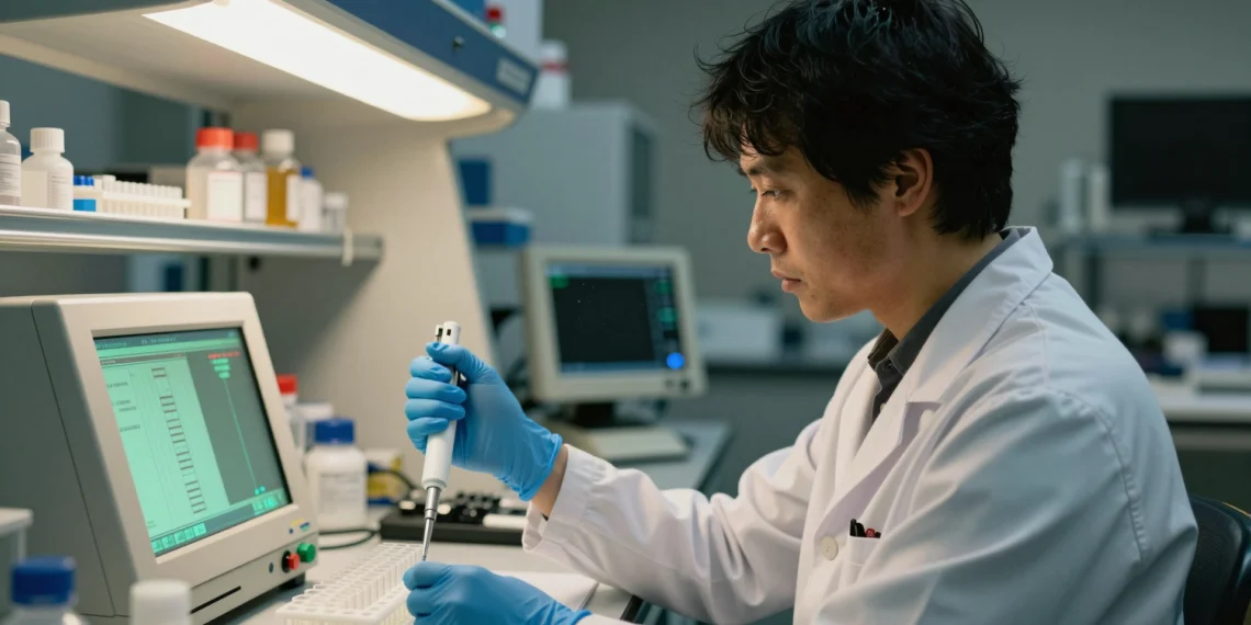 De copiar genes a reescribirlos: así se transformó la biología molecular en la herramienta clave de la medicina moderna 1 Investigadora con micropipeta sobre tubos de PCR, electroforesis en gel y banco CRISPR en laboratorio de biología molecular.